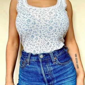 Brandy Melville cottage delicate floral tank